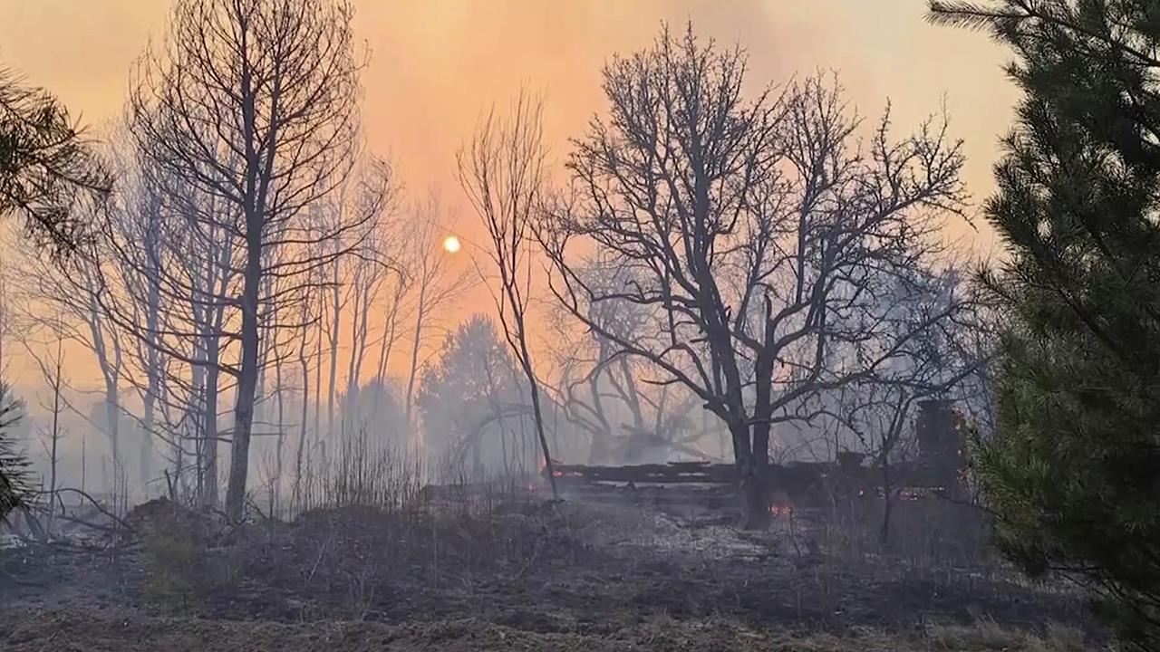 Пожар в рыжем лесу Чернобыль
